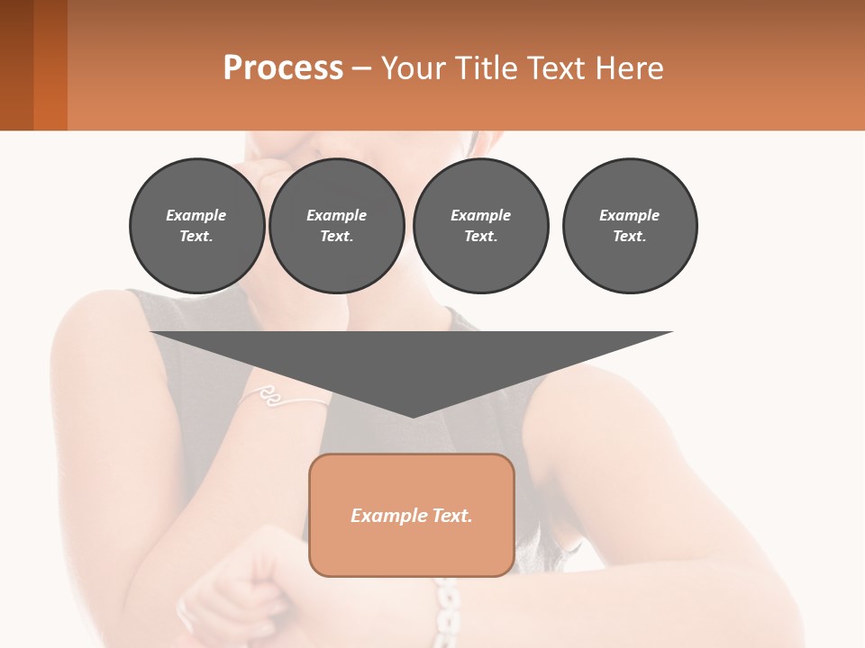 A Woman Is Smiling While Holding Her Hand To Her Face PowerPoint Template