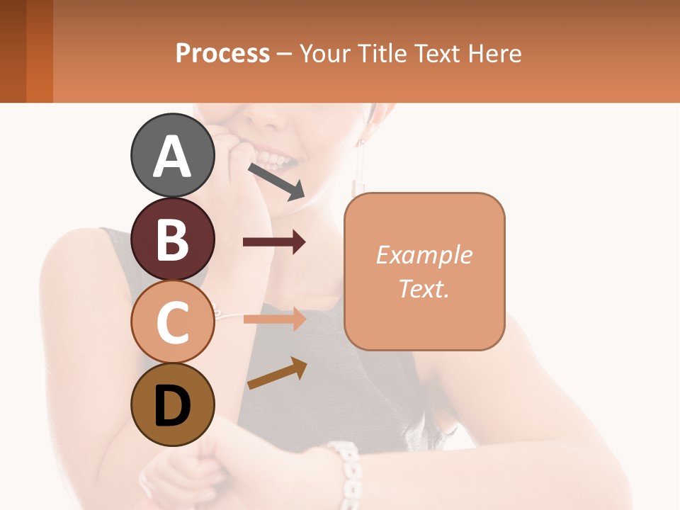 A Woman Is Smiling While Holding Her Hand To Her Face PowerPoint Template