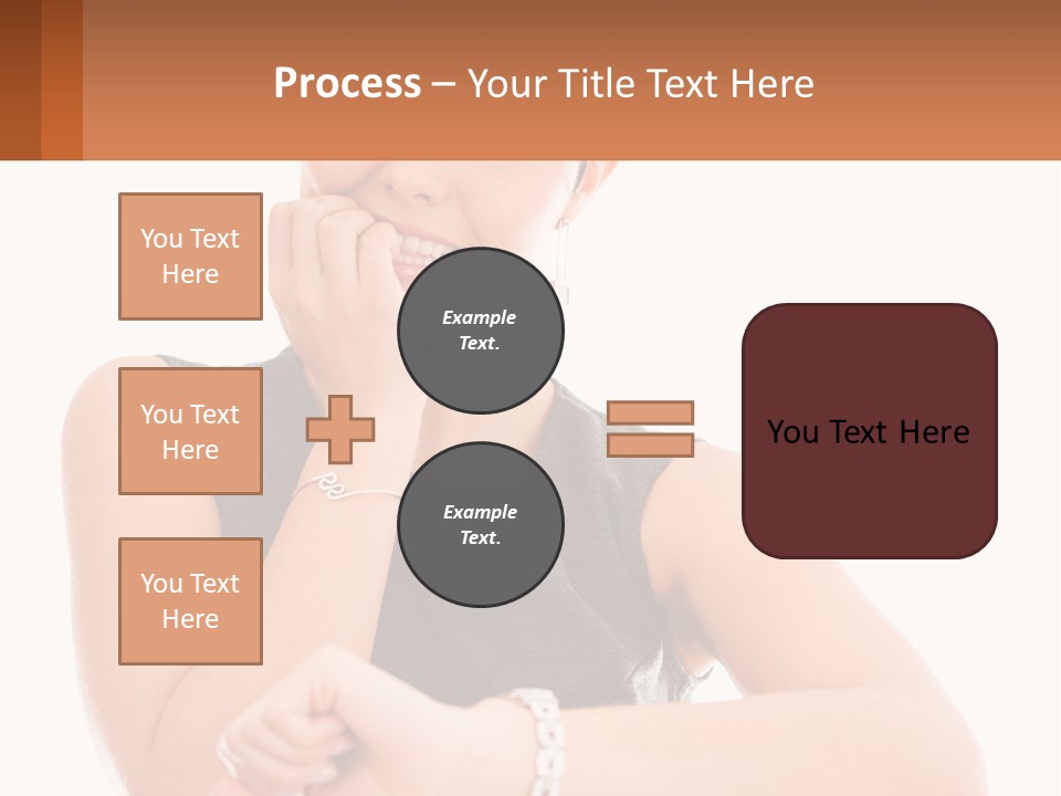 A Woman Is Smiling While Holding Her Hand To Her Face PowerPoint Template