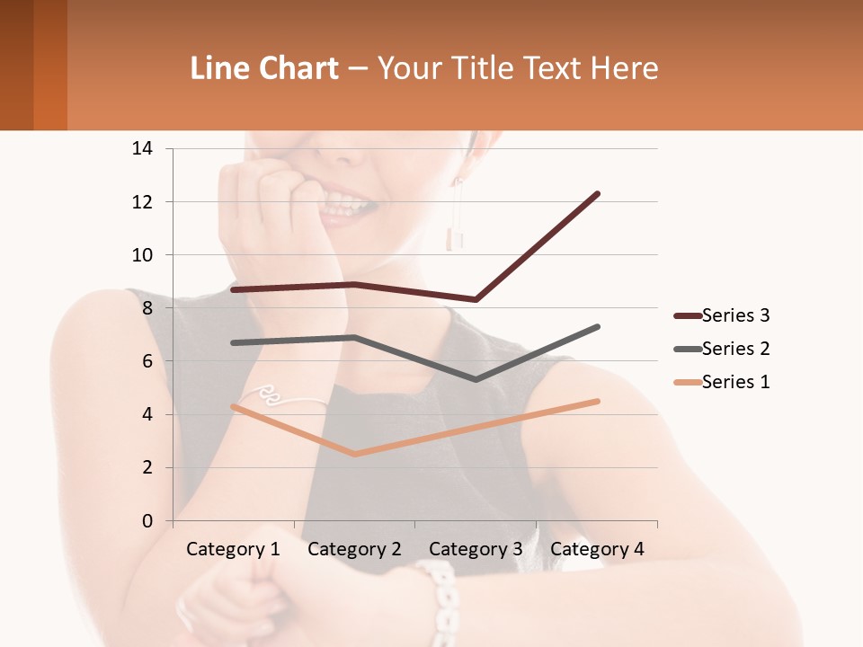 A Woman Is Smiling While Holding Her Hand To Her Face PowerPoint Template