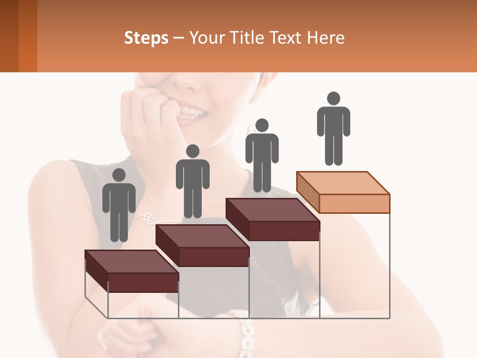 A Woman Is Smiling While Holding Her Hand To Her Face PowerPoint Template