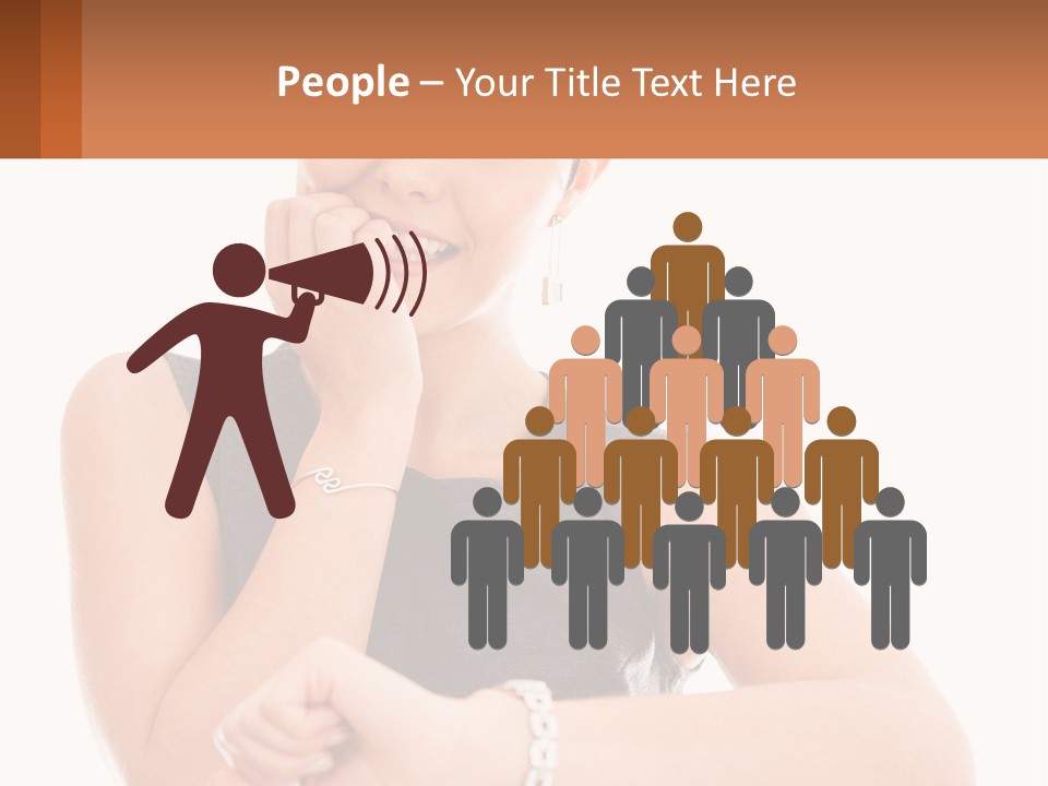 A Woman Is Smiling While Holding Her Hand To Her Face PowerPoint Template