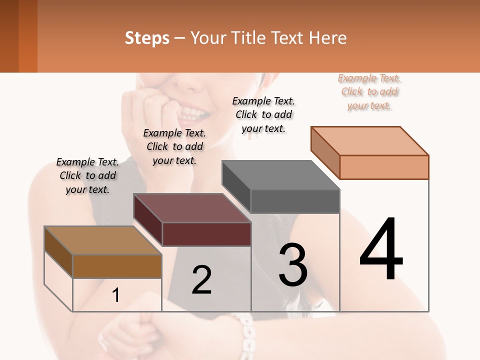 A Woman Is Smiling While Holding Her Hand To Her Face PowerPoint Template