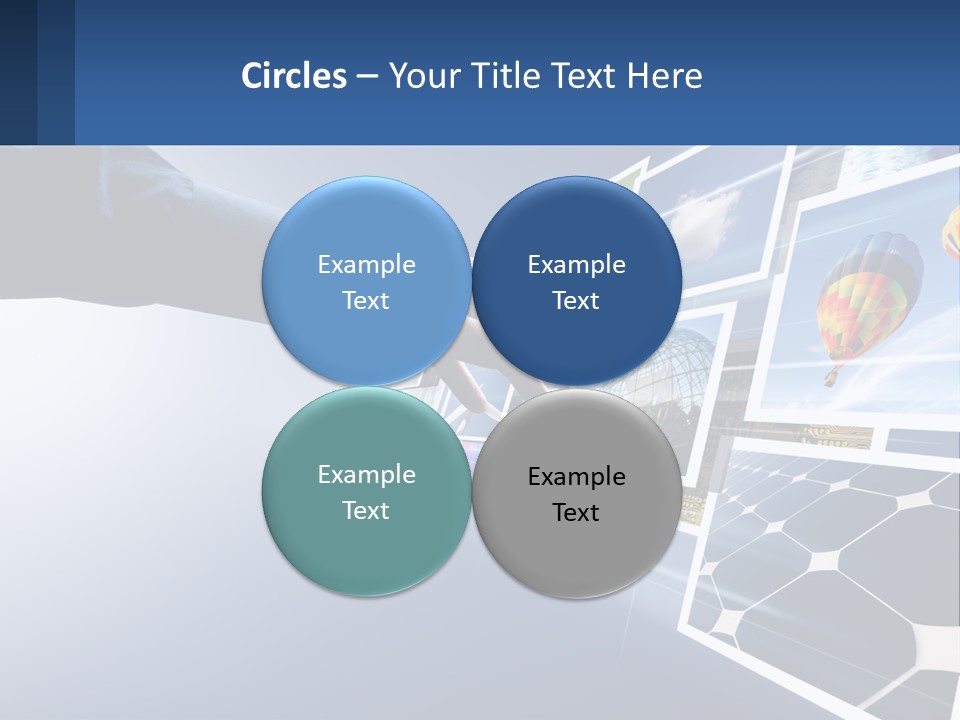 A Person Touching A Screen With Many Pictures On It PowerPoint Template