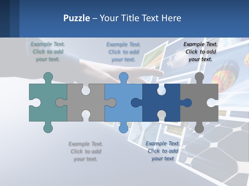 A Person Touching A Screen With Many Pictures On It PowerPoint Template