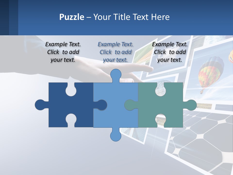 A Person Touching A Screen With Many Pictures On It PowerPoint Template