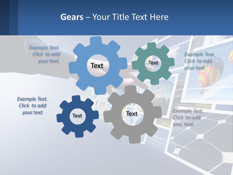 A Person Touching A Screen With Many Pictures On It PowerPoint Template