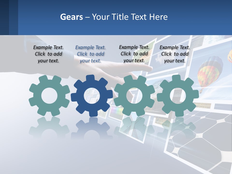 A Person Touching A Screen With Many Pictures On It PowerPoint Template