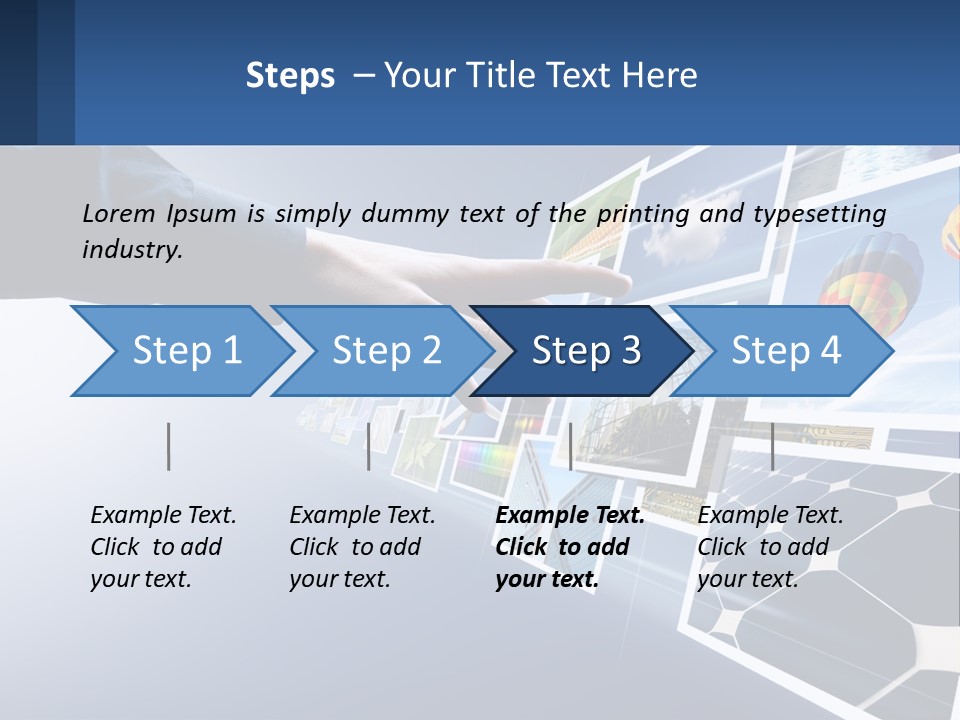 A Person Touching A Screen With Many Pictures On It PowerPoint Template