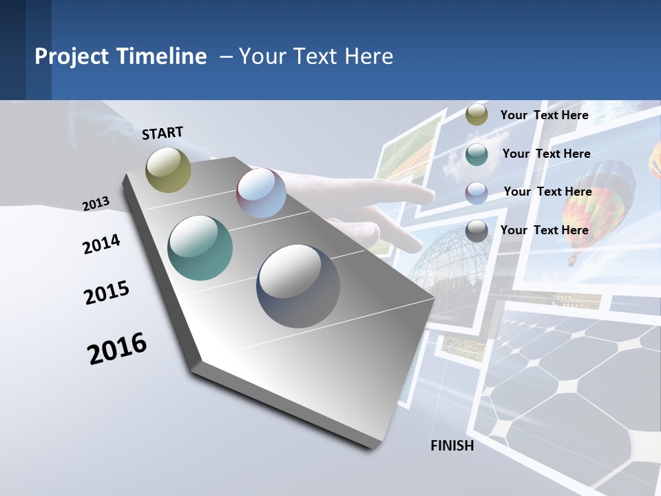 A Person Touching A Screen With Many Pictures On It PowerPoint Template