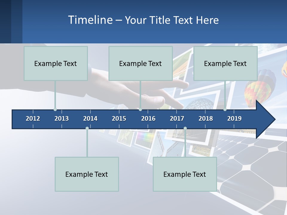 A Person Touching A Screen With Many Pictures On It PowerPoint Template