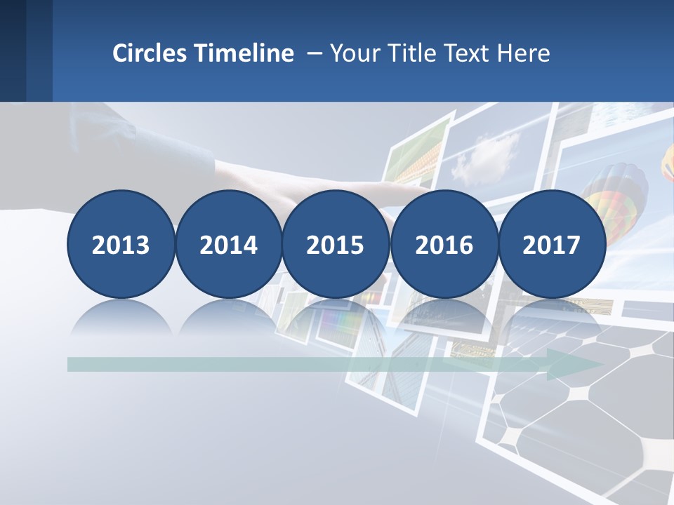 A Person Touching A Screen With Many Pictures On It PowerPoint Template