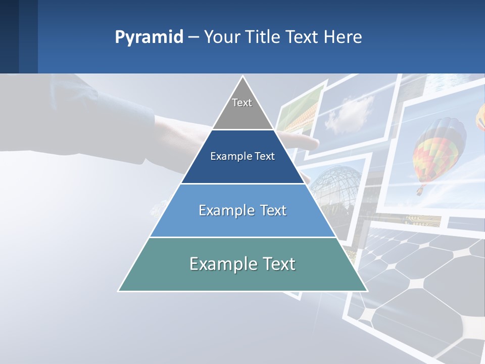 A Person Touching A Screen With Many Pictures On It PowerPoint Template