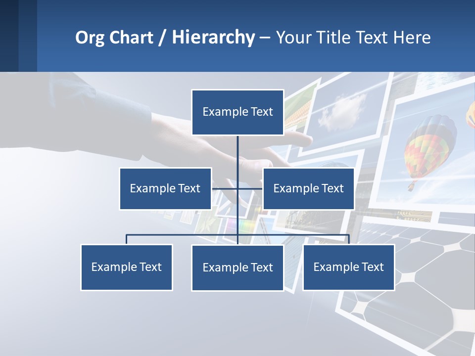 A Person Touching A Screen With Many Pictures On It PowerPoint Template