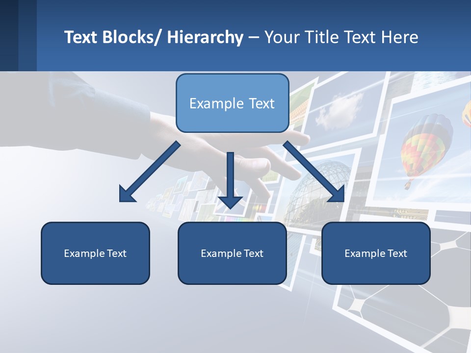 A Person Touching A Screen With Many Pictures On It PowerPoint Template