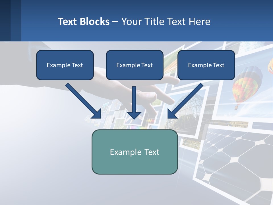 A Person Touching A Screen With Many Pictures On It PowerPoint Template