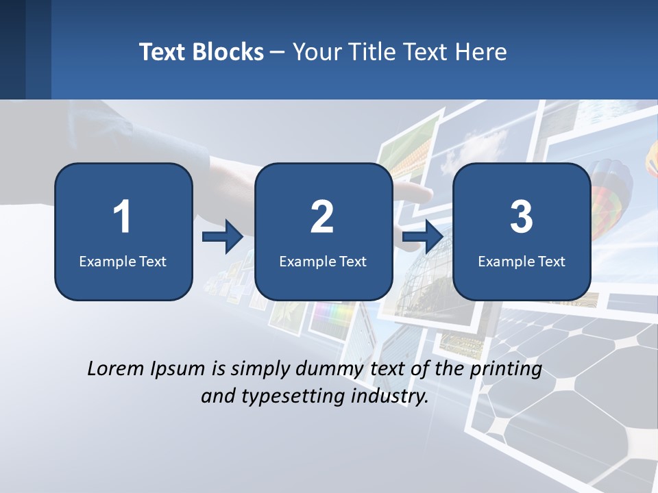 A Person Touching A Screen With Many Pictures On It PowerPoint Template