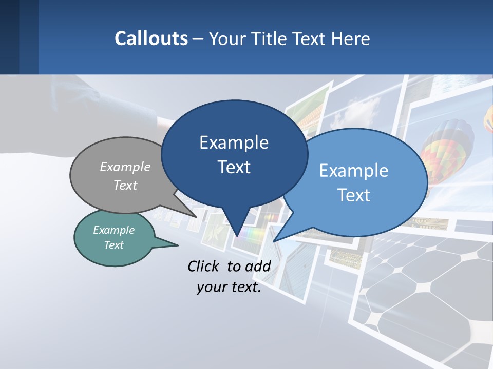 A Person Touching A Screen With Many Pictures On It PowerPoint Template