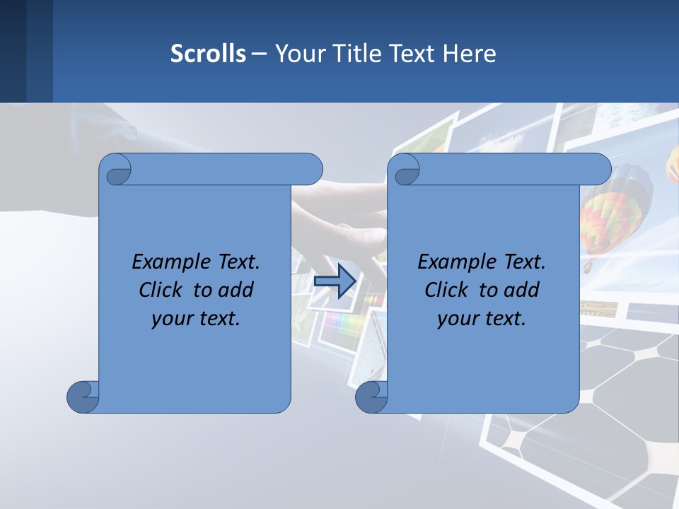 A Person Touching A Screen With Many Pictures On It PowerPoint Template