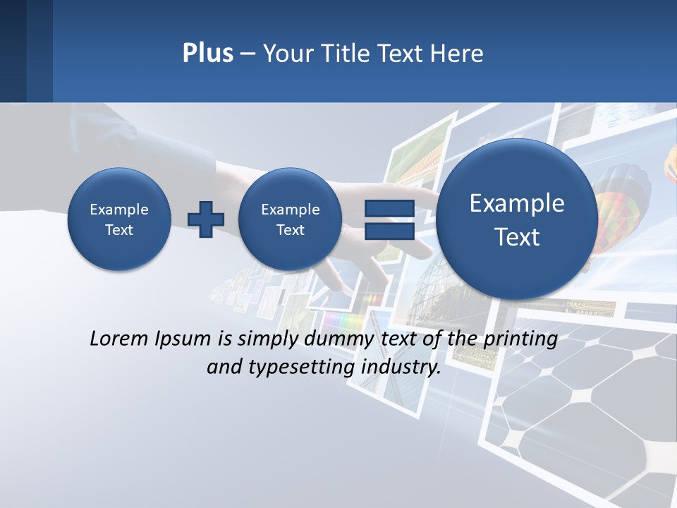 A Person Touching A Screen With Many Pictures On It PowerPoint Template