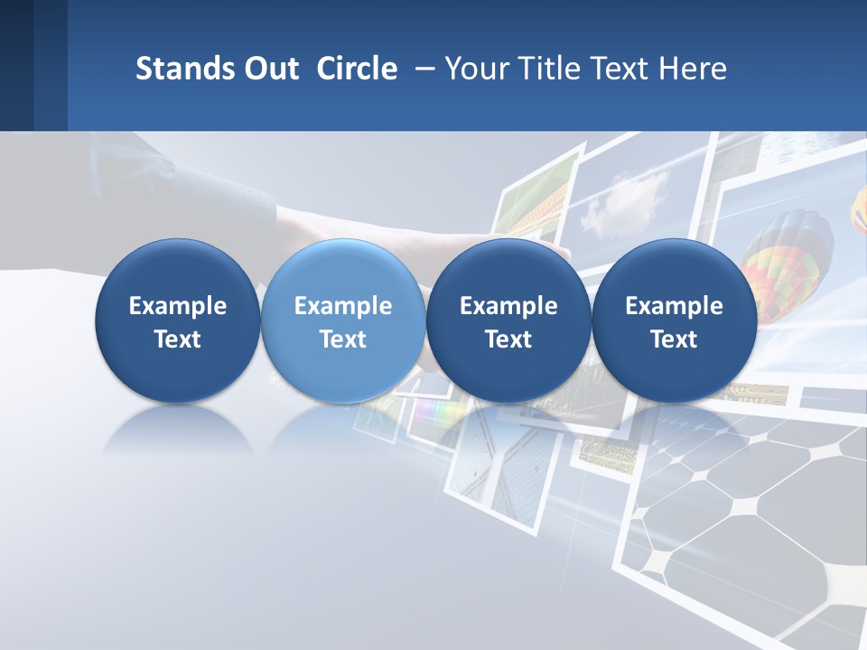 A Person Touching A Screen With Many Pictures On It PowerPoint Template