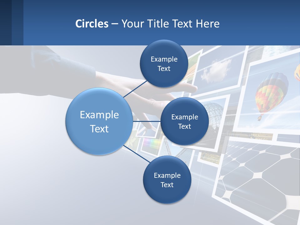 A Person Touching A Screen With Many Pictures On It PowerPoint Template