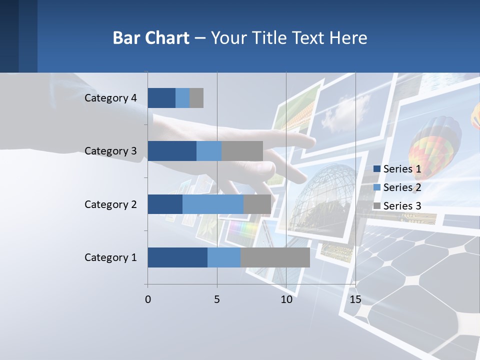 A Person Touching A Screen With Many Pictures On It PowerPoint Template