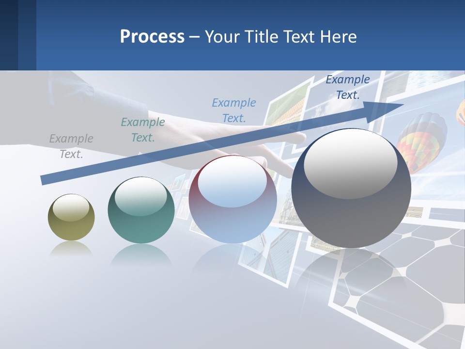 A Person Touching A Screen With Many Pictures On It PowerPoint Template