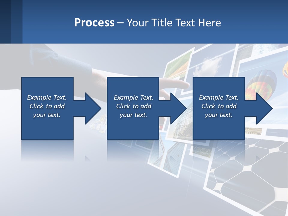 A Person Touching A Screen With Many Pictures On It PowerPoint Template