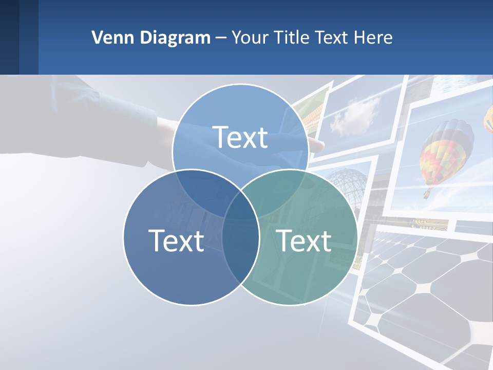 A Person Touching A Screen With Many Pictures On It PowerPoint Template