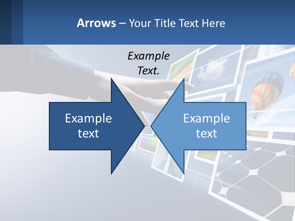 A Person Touching A Screen With Many Pictures On It PowerPoint Template