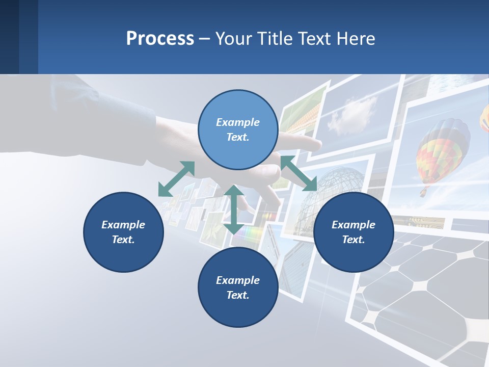 A Person Touching A Screen With Many Pictures On It PowerPoint Template