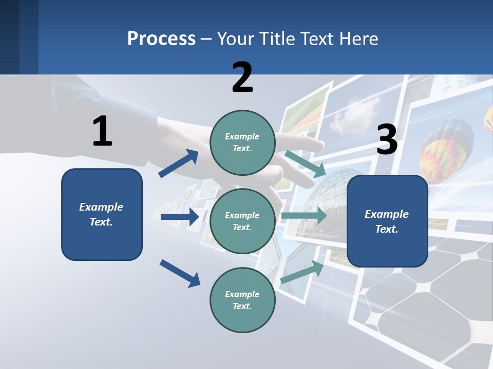 A Person Touching A Screen With Many Pictures On It PowerPoint Template