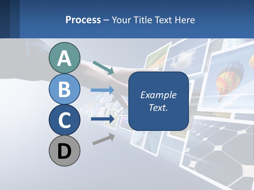 A Person Touching A Screen With Many Pictures On It PowerPoint Template