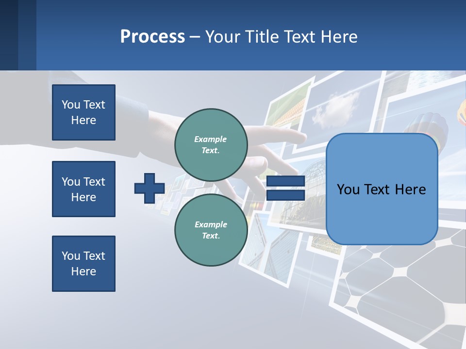 A Person Touching A Screen With Many Pictures On It PowerPoint Template