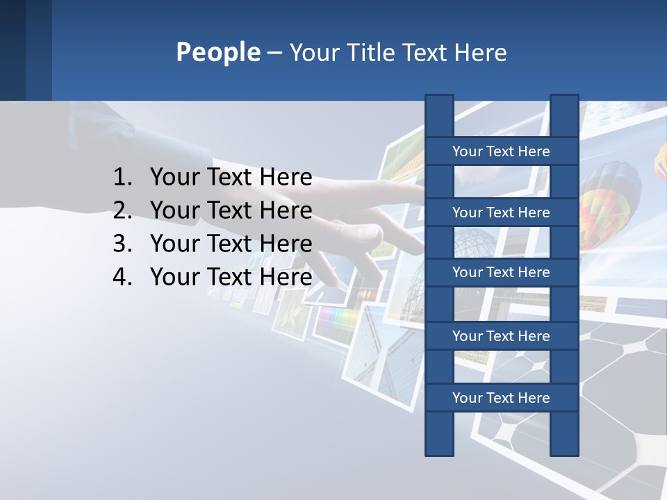 A Person Touching A Screen With Many Pictures On It PowerPoint Template