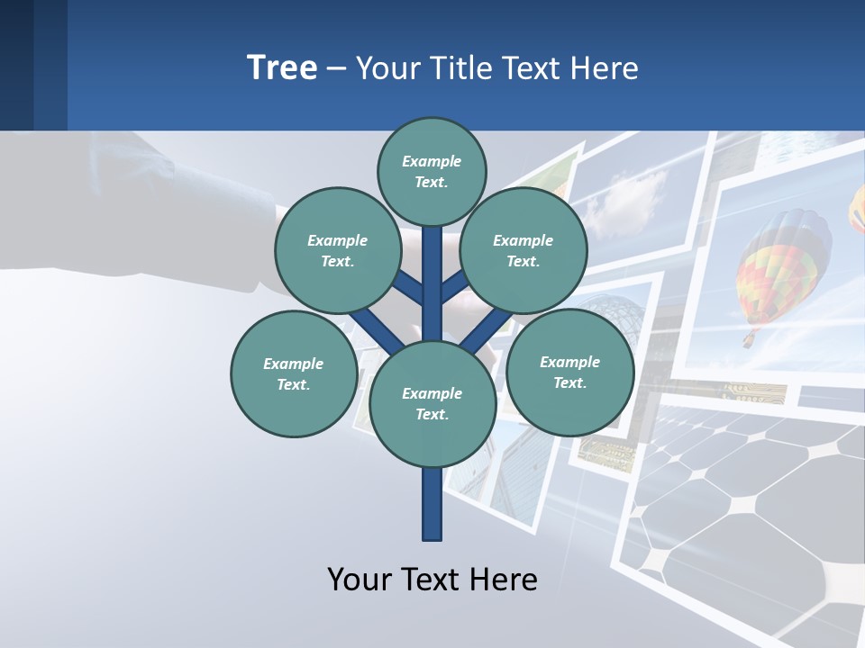 A Person Touching A Screen With Many Pictures On It PowerPoint Template