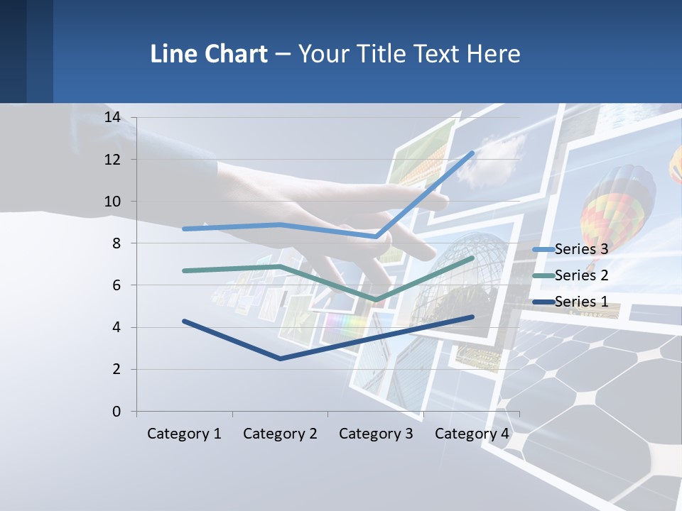 A Person Touching A Screen With Many Pictures On It PowerPoint Template