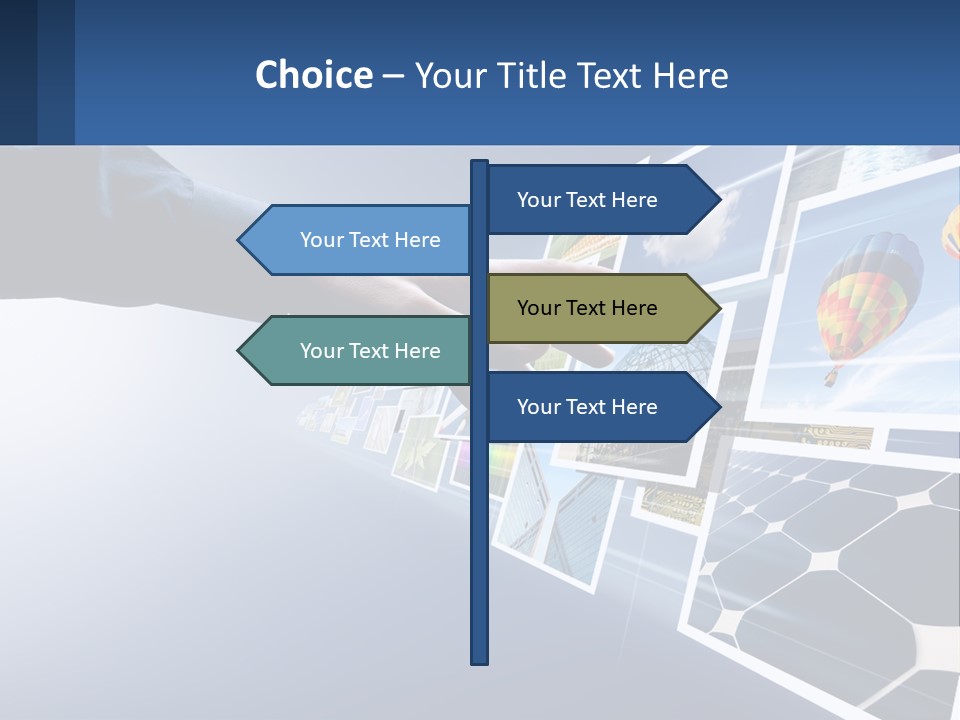 A Person Touching A Screen With Many Pictures On It PowerPoint Template