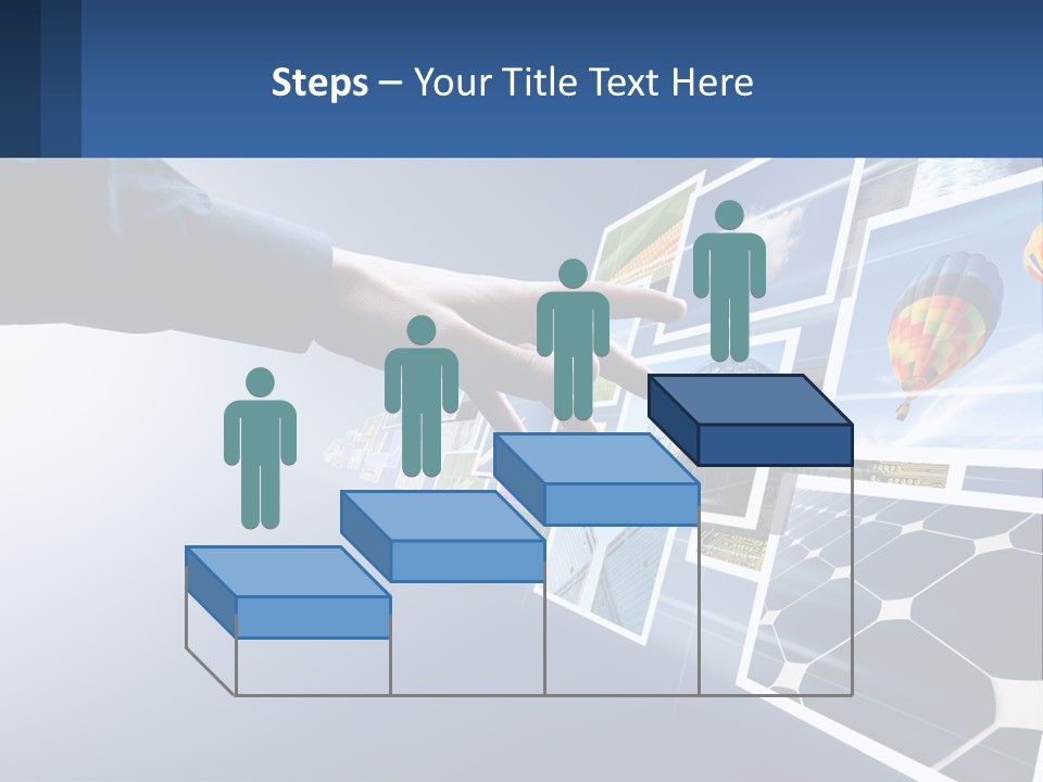 A Person Touching A Screen With Many Pictures On It PowerPoint Template