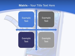 A Cell Phone With A Movie Reel On Top Of It PowerPoint Template