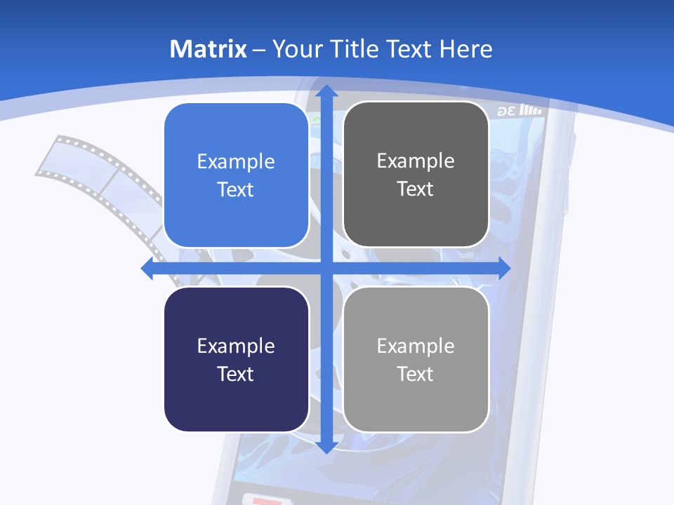 A Cell Phone With A Movie Reel On Top Of It PowerPoint Template