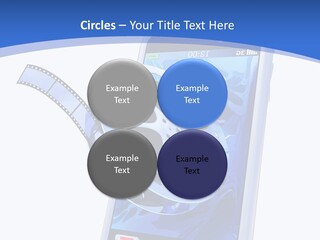 A Cell Phone With A Movie Reel On Top Of It PowerPoint Template