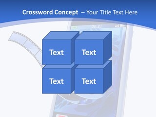 A Cell Phone With A Movie Reel On Top Of It PowerPoint Template