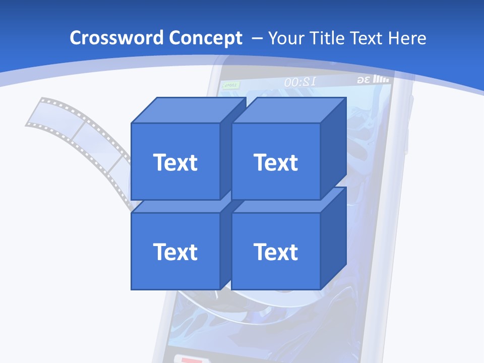 A Cell Phone With A Movie Reel On Top Of It PowerPoint Template