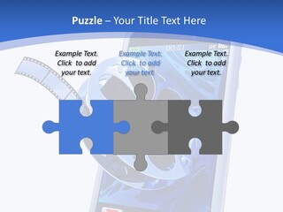 A Cell Phone With A Movie Reel On Top Of It PowerPoint Template