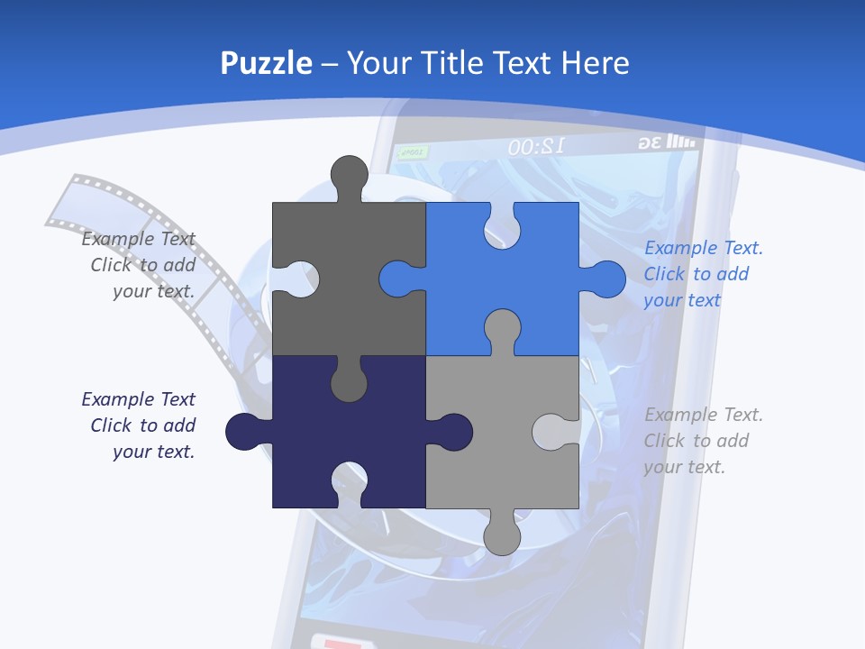 A Cell Phone With A Movie Reel On Top Of It PowerPoint Template