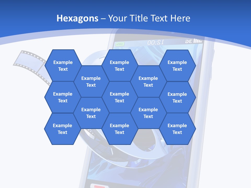 A Cell Phone With A Movie Reel On Top Of It PowerPoint Template