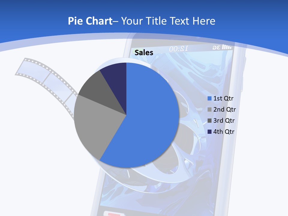 A Cell Phone With A Movie Reel On Top Of It PowerPoint Template