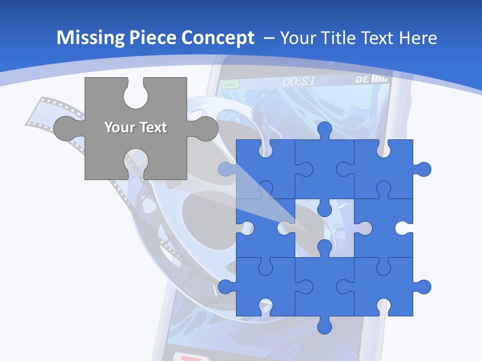 A Cell Phone With A Movie Reel On Top Of It PowerPoint Template